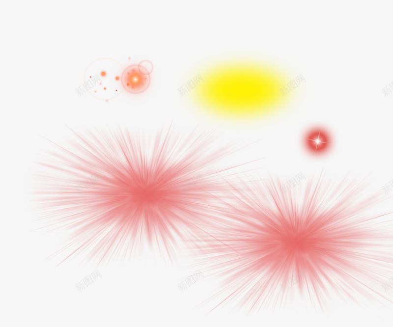 梦幻烟花时尚png免抠素材_新图网 https://ixintu.com 新年 时尚 梦幻 烟花 粉红色 黄色