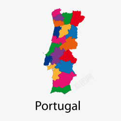 Portugal地图欧洲地图高清图片