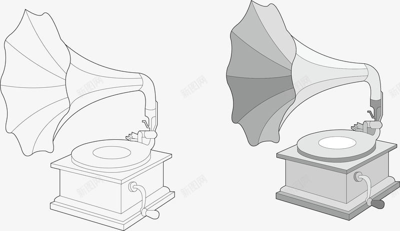 留声机播放器png免抠素材_新图网 https://ixintu.com 怀旧 播放 留声机 留音机 音乐