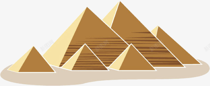 卡通山脉png免抠素材_新图网 https://ixintu.com 卡通画 抽象山脉 群山 金字塔