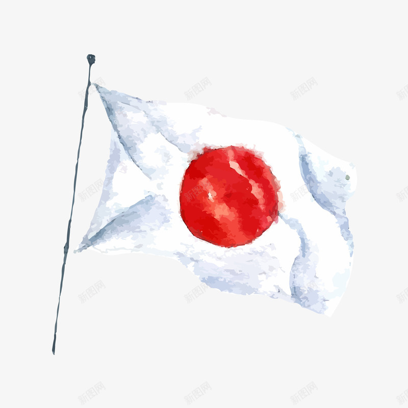 手绘日本国旗png免抠素材_新图网 https://ixintu.com 国旗 手绘 日本