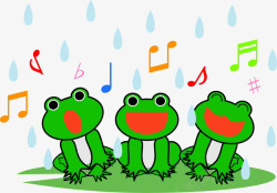 三只青蛙青蛙唱歌高清图片