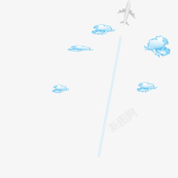 云层中飞行中的飞机素材