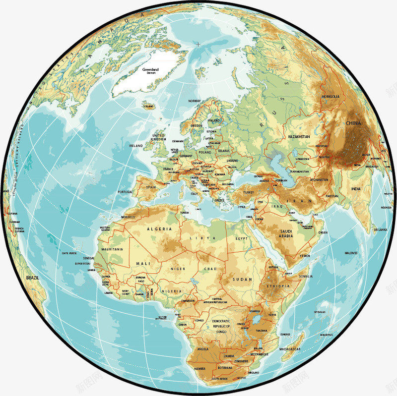 世界地图png免抠素材_新图网 https://ixintu.com 世界地图 俯视图 地球 地理 欧洲 海洋 版图 美丽 非洲