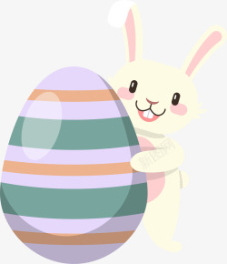 复活节彩蛋后面的兔子素材