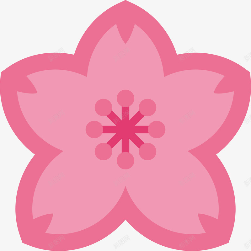 一朵粉色的梅花花朵png免抠素材_新图网 https://ixintu.com 一朵梅花 一朵花 梅花 梅花PNG 矢量花朵 粉色花朵 花朵
