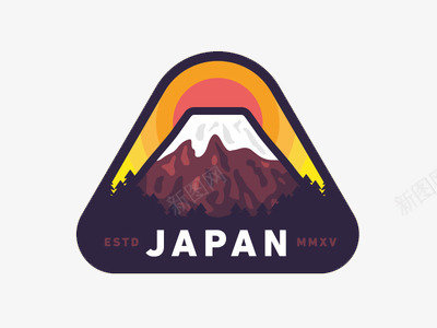 日本雪山图标元素图标