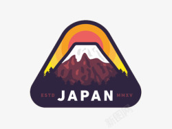 日本图标日本雪山图标元素高清图片