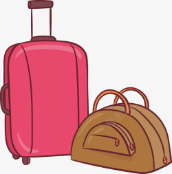 棕色旅行箱手绘旅游行李箱矢量图高清图片