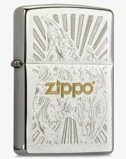 镀银ZippoZIPPO打火机英文花纹金属银色高清图片