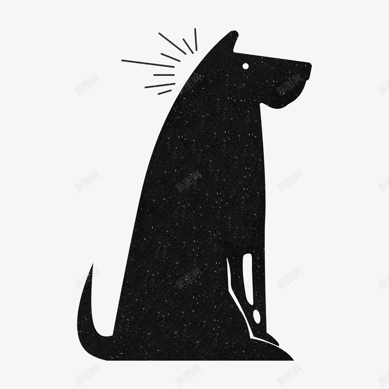 手绘黑色小狗图标png_新图网 https://ixintu.com 创意 动物 卡通 小狗 抽象 简笔画 装饰 黑色