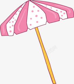 海边粉红夏日遮阳雨伞矢量图高清图片