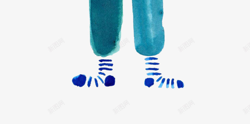手绘男人片png免抠素材_新图网 https://ixintu.com 有胡子的男人 条纹袜子 水彩 红色上衣 蓝色裤子