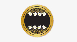 日本黑色和黄金标签圆形中间黑矢量图素材