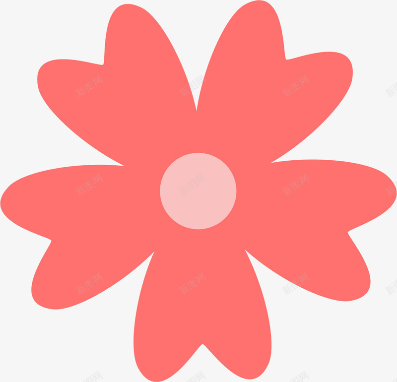 粉红色花蕊png免抠素材_新图网 https://ixintu.com 卡通大红花 卡通花朵 大红花 粉红色 红色花朵