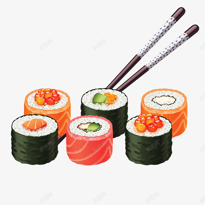 美味食物寿司png免抠素材_新图网 https://ixintu.com 动画 卡通 可爱寿司 日本 食物