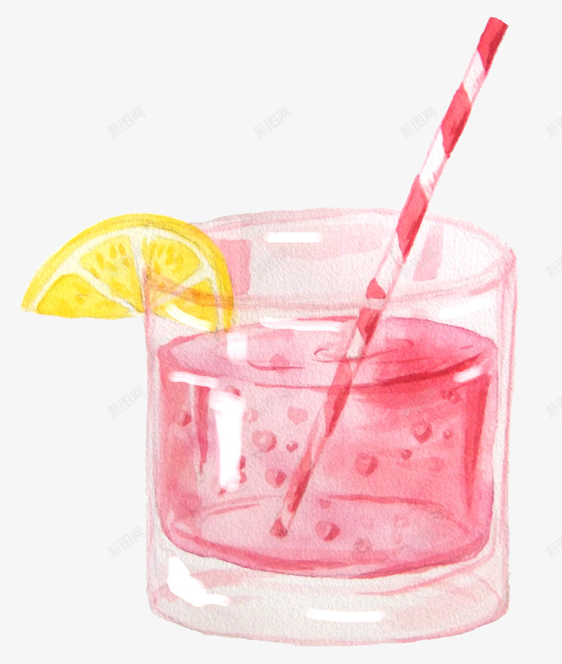 粉红色清凉夏日柠檬汁png免抠素材_新图网 https://ixintu.com 夏天 好喝 柠檬汁 柠檬片 清凉解暑 粉红色液体