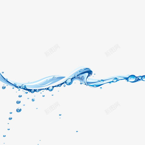 手绘蓝色水花水珠png免抠素材_新图网 https://ixintu.com 水珠 水花 蓝色