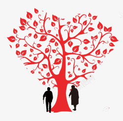 红色公益广告关爱老人爱心树高清图片