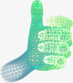 科技感数码粒子抽象赞手势动作矢矢量图素材