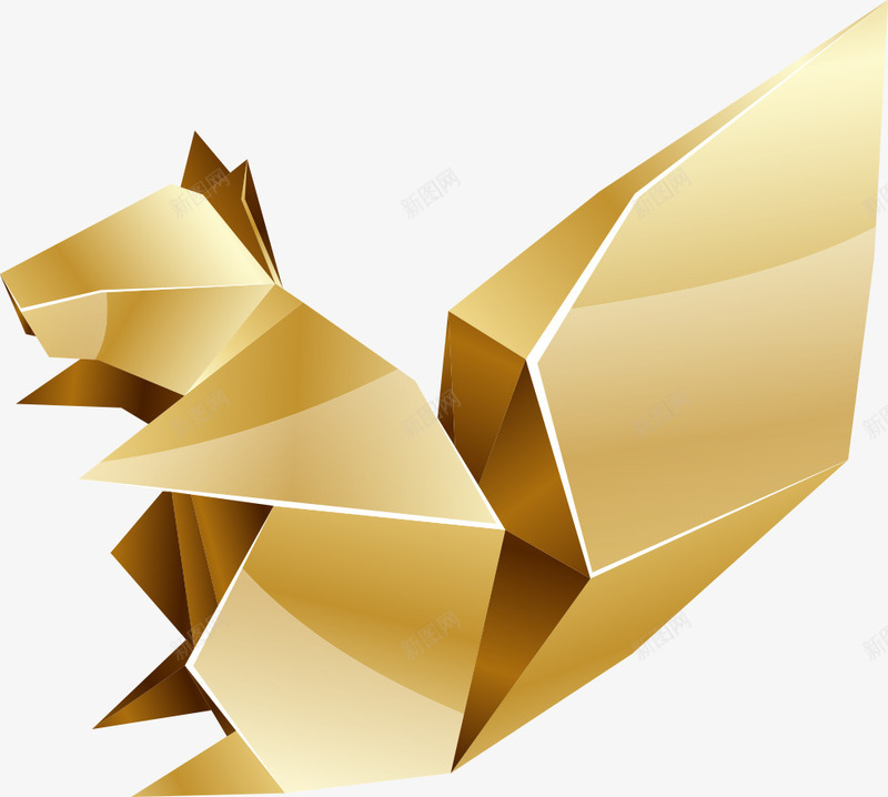 立体质感抽象松鼠矢量图eps免抠素材_新图网 https://ixintu.com 动物 小松鼠 折纸 抽象动物 松鼠 矢量图