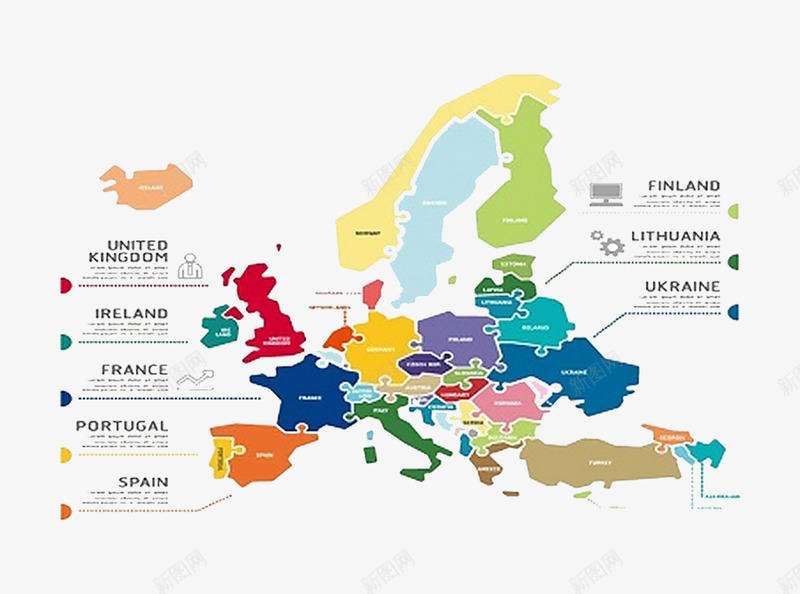 创造性的欧洲地图png免抠素材_新图网 https://ixintu.com 创造性 地图 欧洲