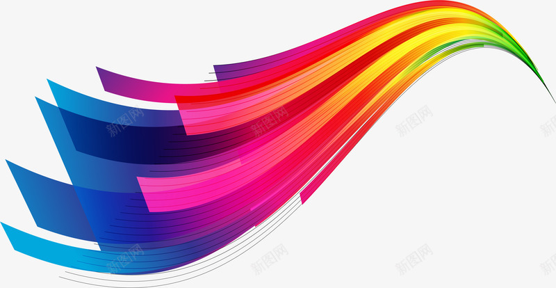 彩色抽象光束png免抠素材_新图网 https://ixintu.com 彩色 抽象光束 矢量素材 科技条纹 艺术感
