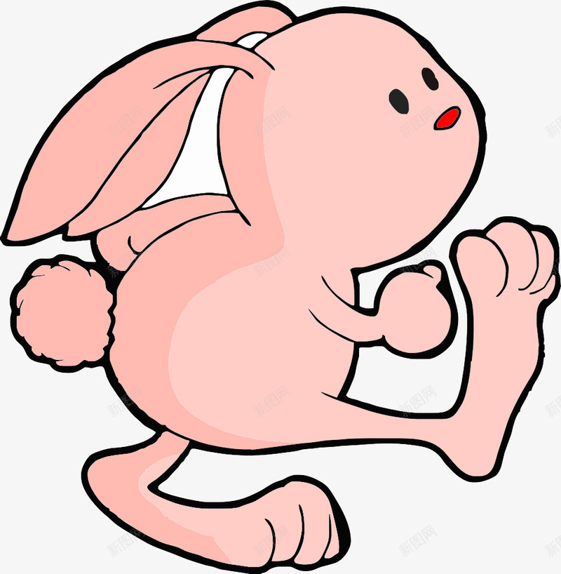 奔跑的兔子png免抠素材_新图网 https://ixintu.com 兴奋 可爱 毛茸茸 粉红色兔子 长耳朵