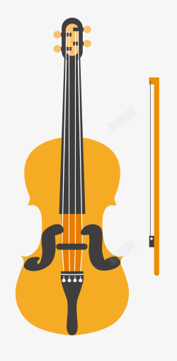 扁平化大提琴素材