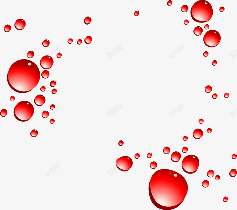 手绘水珠矢量图ai免抠素材_新图网 https://ixintu.com 手绘 水珠 红色 矢量图