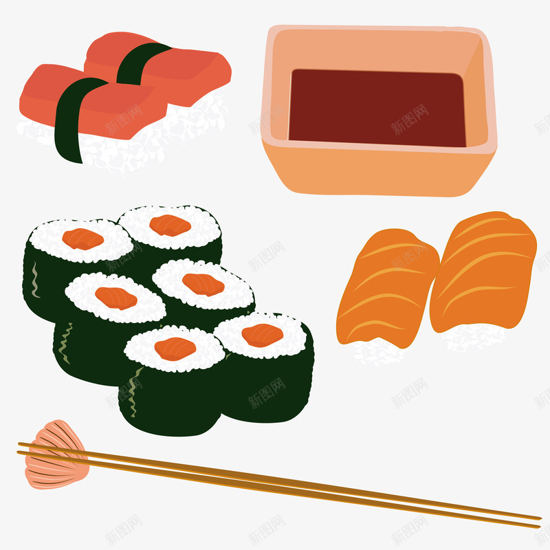 日本海鲜料理png免抠素材_新图网 https://ixintu.com 日本寿司 海鲜