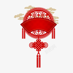 吉祥结红色中国结矢量图高清图片