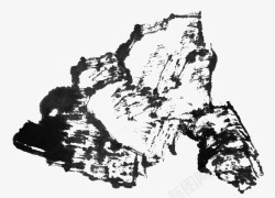 手绘水墨画石头素材