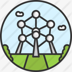 原子塔Atomium图标高清图片