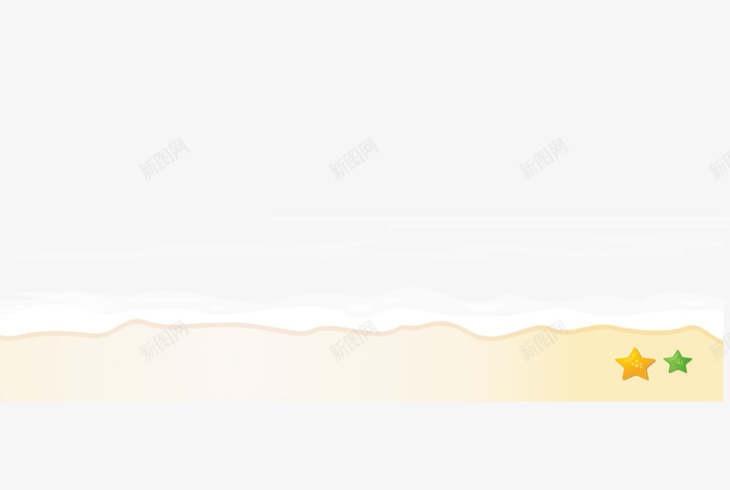 卡通沙滩png免抠素材_新图网 https://ixintu.com 卡通 夏日 天空 星星 沙滩 海边