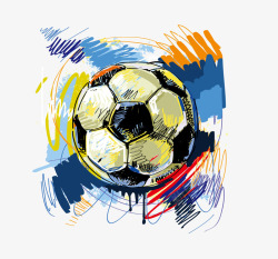 抽象足球足球抽象彩绘元素高清图片