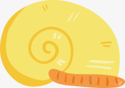 可爱的黄色海螺矢量图素材