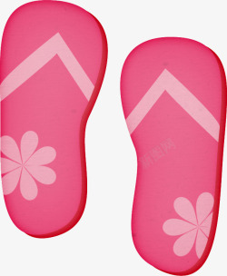 卡通拖鞋粉红拖鞋鞋沙滩鞋素材