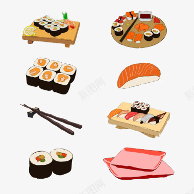 美味日本寿司图标图标