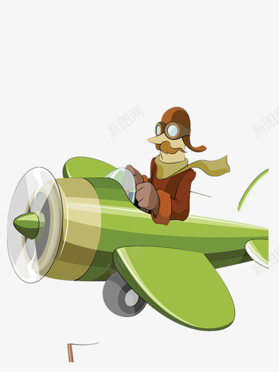 开飞机的飞行员png免抠素材_新图网 https://ixintu.com 交通工具 卡通 墨镜 天空 插画