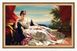 侧卧着的欧洲贵妇装饰油画素材