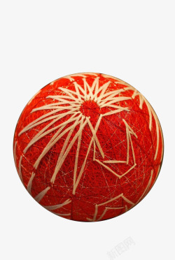 日本工艺抽象太阳纹手鞠球高清图片