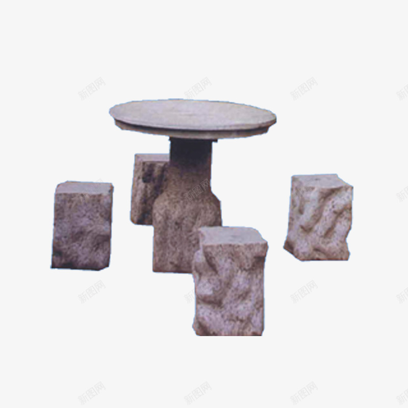 石桌石凳png免抠素材_新图网 https://ixintu.com 园林素材 园林设计 石凳 石头造型 石桌