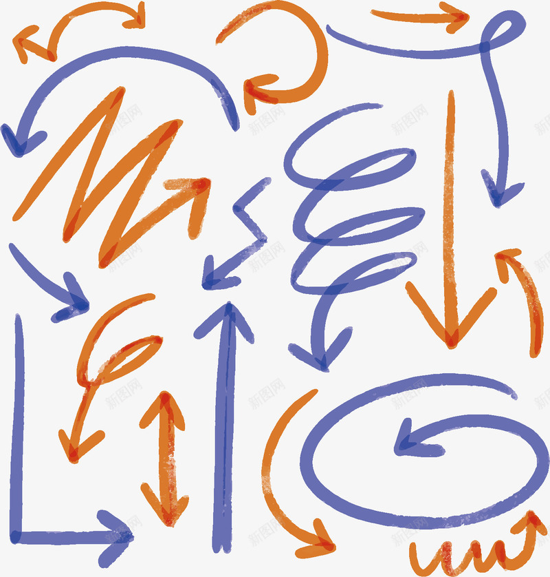乱七八糟的线条矢量图ai免抠素材_新图网 https://ixintu.com 抽象 棕色 矢量图 箭头 线条 艺术 艺术画 花里胡哨 蓝色