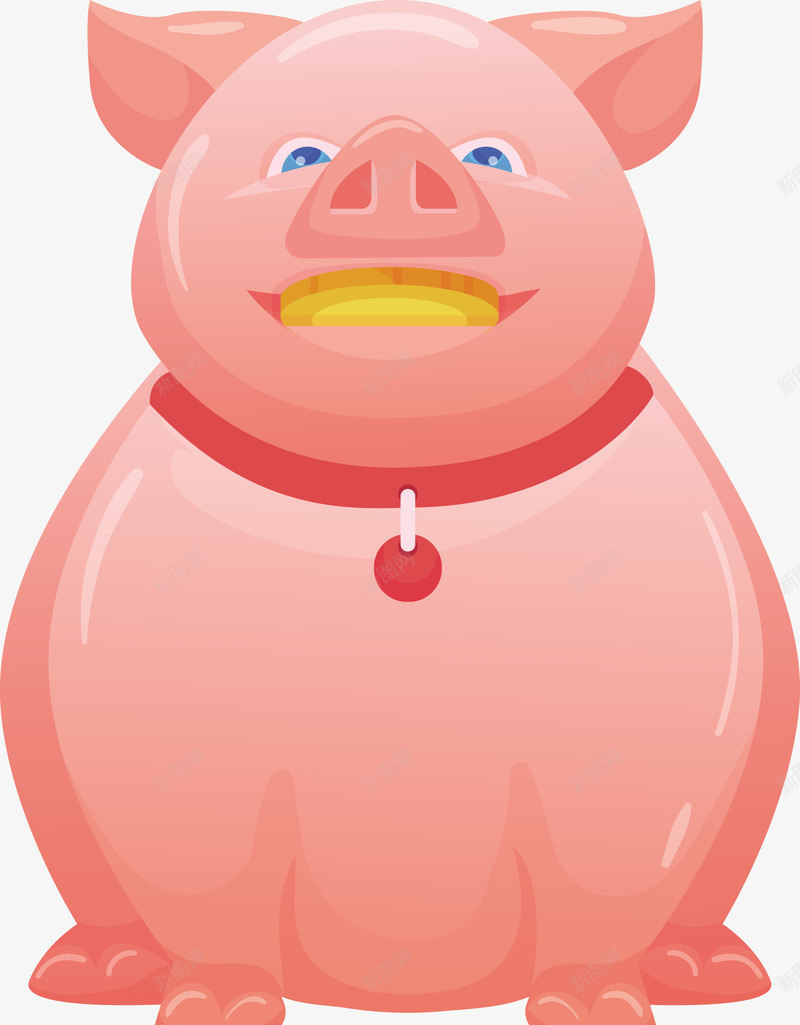一个咬着金币的粉红色的猪矢量图eps免抠素材_新图网 https://ixintu.com 猪 粉红色 金币 金币png 金币矢量图 矢量图