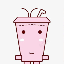 粉红色果汁粉红色奶茶杯插画高清图片