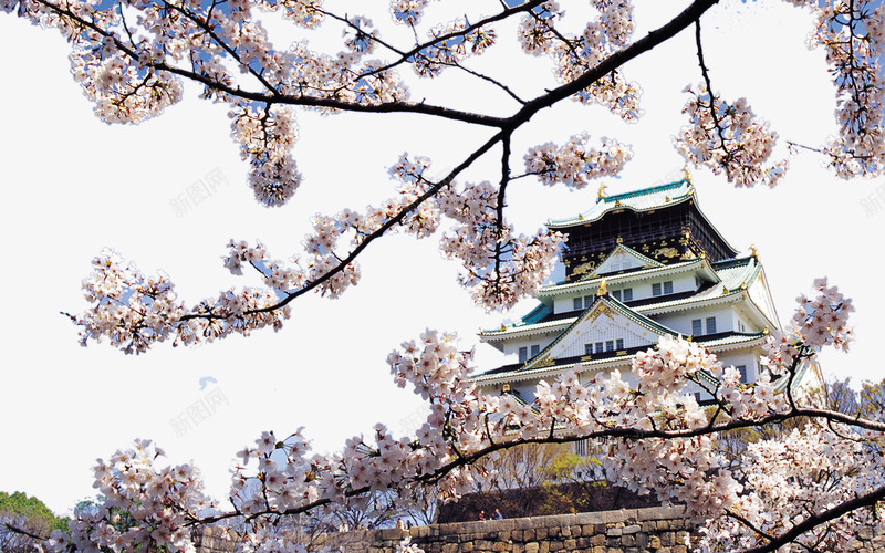 日本大阪城市风景png免抠素材_新图网 https://ixintu.com 名胜古迹 旅游风景 著名建筑