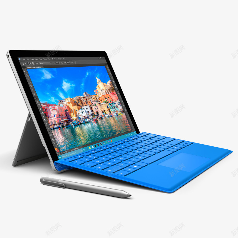 蓝色笔记本电脑png免抠素材_新图网 https://ixintu.com 电脑 笔记本 蓝色