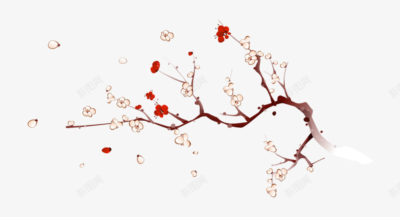 梅花元素新春png免抠素材_新图网 https://ixintu.com 2017 中国风 梅花 花 鸡年