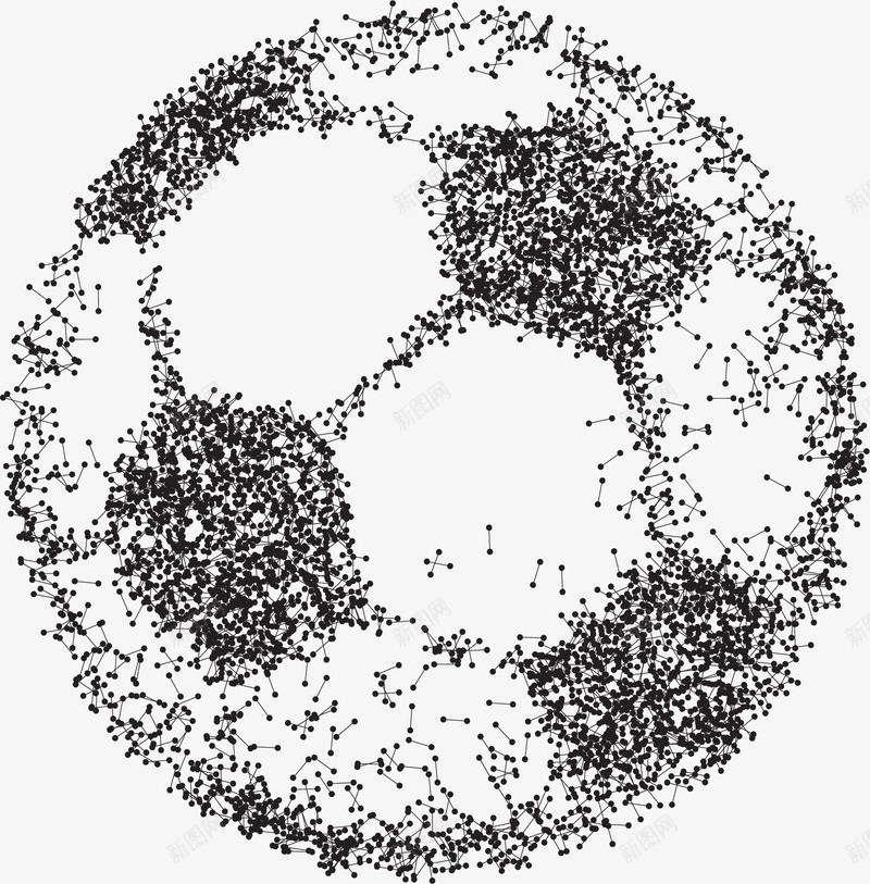 黑色颗粒结构足球矢量图eps免抠素材_新图网 https://ixintu.com 抽象结构 抽象足球 矢量素材 足球 颗粒结构 矢量图